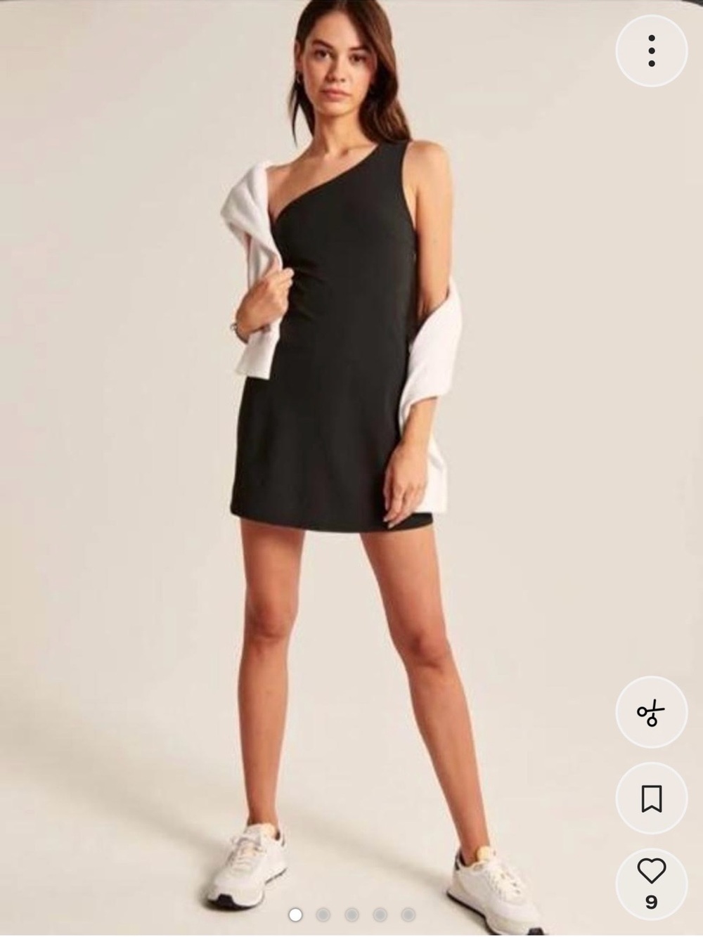 One-Shoulder Black Mini Dress - Athletic Women's Dress